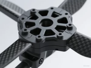 Rotor fixing part components formed by injection molding of cf-reinforced thermoplastic composite materials